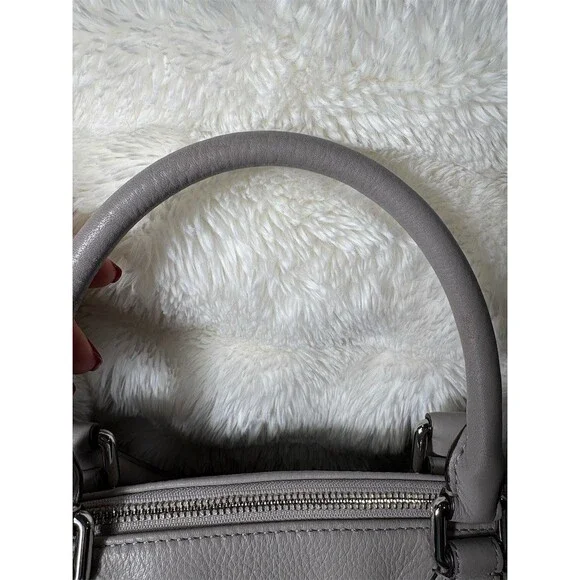 Michael Kors Satchel Shoulder Bag Womens Medium Gray Pebbled Leather MK - Picture 5 of 11